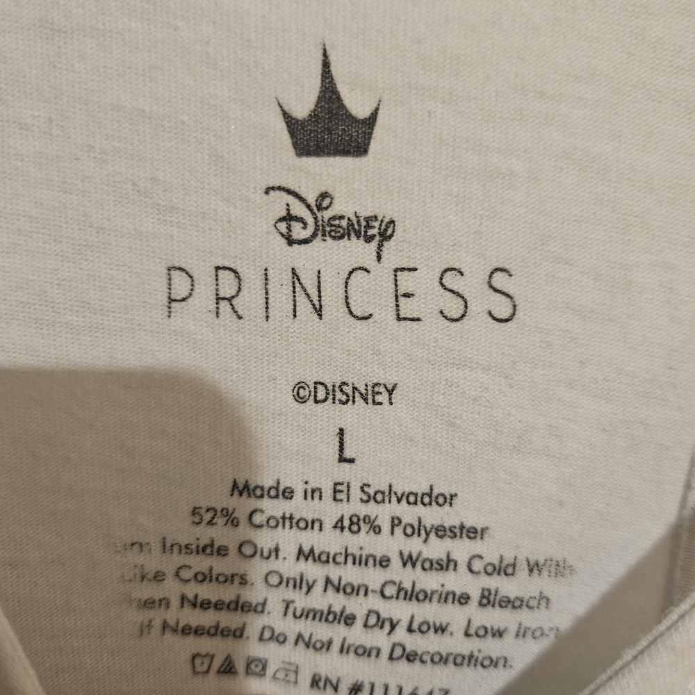 Disney Princess Floral Graphic White Racerback Flowy Tank Top Size Large - Picture 4 of 4